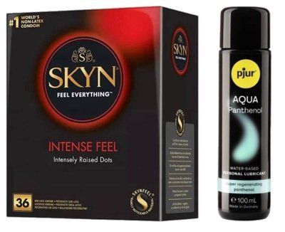 Комплект Skyn ​​Intense feel 36 шт + Pjur Aqua Panthenol 100 мл SOS13201 фото