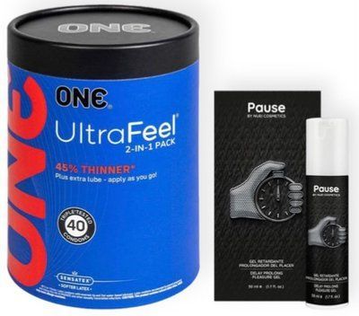 Набор из ONE UltraFeel 2-in-1 Pack 40 шт + Пролонгатор PAUSE, 50 мл Nuei SOS9080 фото
