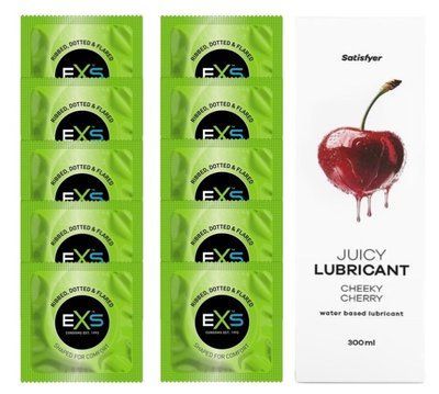 Комплект: EXS EXTREME 10 шт. + Лубрикант Satisfyer Cheeky Cherry 300 мл SOS11497 фото