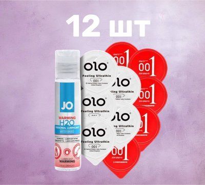 Комплект з 12 штук OLO + Лубрикант System JO H2O Warming (30 мл) SOS4131 фото