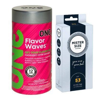 ONE Flavor Waves &ndash; 12 шт и Mister Size - Pure Feel - 53 (10 шт) SOS986 фото