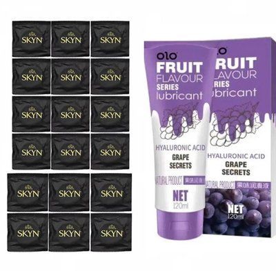 Набір : SKYN ORIGINAL 18 шт та Лубрикант OLO SWEET SECRET з ароматом винограду 120ml SOS159 фото