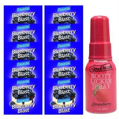 Pasante Blueberry Blast 10 шт + Doc Johnson Booty Licker - Strawberry 29 мл SOS13952 фото