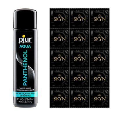 Набір SKYN Original, 12 шт + лубрикант на водній основі pjur Aqua Panthenol, 100 мл SKYN47 фото