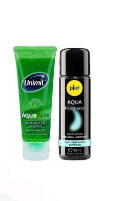Набір лубрикантів Unimil Aloe 80 мл + pjur Aqua Panthenol 30 мл з пантенолом LB154 фото