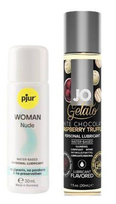 Набір лубрикантів pjur Woman Nude 30 мл + System JO White Chocolate Raspberry (30 мл) LB90 фото
