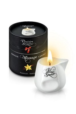 Масажна свічка Plaisirs Secrets Vanilla (80 мл) подарункова упаковка, керамічна посудина SO1844 фото