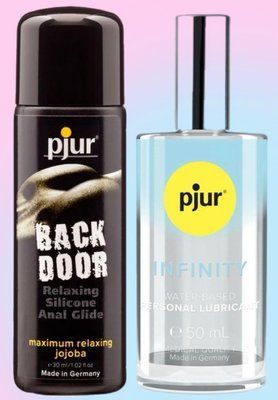 Набір лубрикантівpjur backdoor anal Relaxing jojoba silicone 30 мл + pjur INFINITY water-based (50 мл) LB821 фото