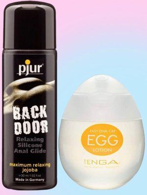 Набір лубрикантів pjur backdoor anal Relaxing jojoba silicone 30 мл + Tenga Egg Lotion (65 мл) LB871 фото