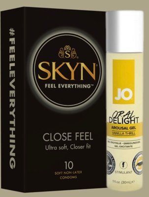Набор SKYN Close Feel пачка 10 штук + Гель для оральных ласк System JO Oral Delight - Vanilla Thrill (30 мл) SOS5052 фото