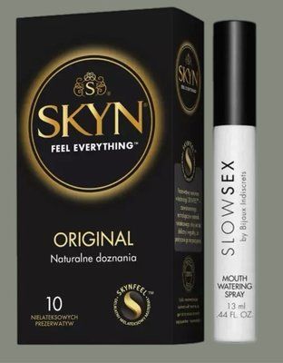 Комплект SKYN Original 10 шт + Спрей для посилення слиновиділення Bijoux Indiscrets Slow Sex Mouthwatering spray SOS5831 фото