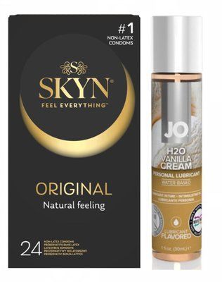 SKYN ORIGINAL 24 шт та Лубрикант System JO H2O &mdash; VANILLA CREAM 30 мл SOS188 фото