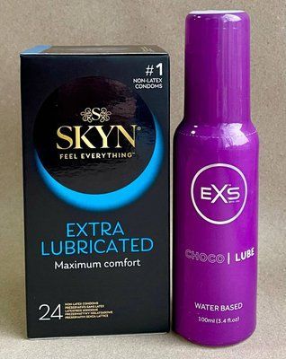 Набір SKYN Extra Lube 24 шт + EXS Choco Lube Water Based 100 мл SOS1067 фото