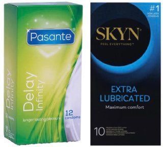 Набор с Skyn Exstra Lube 10 штук + Pasante Infinity Delay, 12 шт SOS8065 фото
