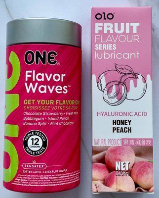 Комплект ONE Flavor Waves 12 шт + Гель-лубрикант персик 120 мл OLO SOS3666 фото