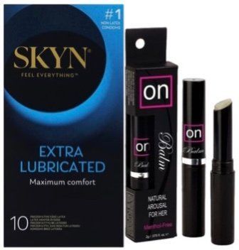 Набор из SKYN Extra Lube (10 шт) + бальзам для клитора Sensuva ON Arousal Balm for Her SOS10173 фото