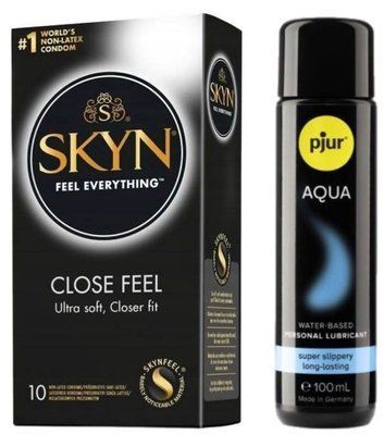 Комплект SKYN Close Feel 10 шт + Pjur Aqua 100 мл SOS13184 фото