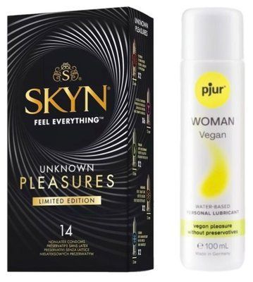 Набор Skyn ​​Unknown Pleasures 14 шт + pjur Woman Vegan 100 мл SOS13384 фото