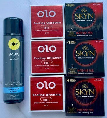 Набор 18 шт OLO возбуждающий 001 + Skyn ​​Intense Feel + Лубрикант pjur Basic Waterbased, 100 мл SOS3815 фото