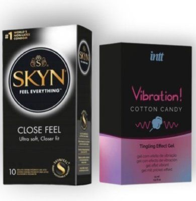 SKYN Close Feel 10 штук + Intt Vibration Cotton Candy (15 мл) SOS6768 фото