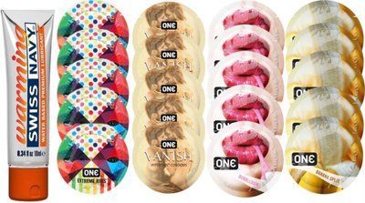 Набор из Swiss Navy Warming 10мл + ONERibs + ONE Vanish + ONE Bubblegum + ONEBanana SOS8563 фото