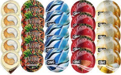 Набор из OLO Ice Durable + ONE Tattoo + ONE Mint + ONEChocolateStrawberry + ONEBanana SOS8713 фото