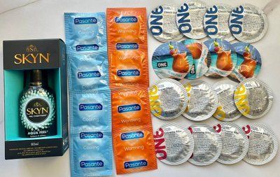 Набор 24 штук ONE Flavor Waves, Studs, Ribs, Classic - PASANTE Cooling, Warming + Лубрикант SKYN AQUA FEEL, 80 мл SOS1464 фото