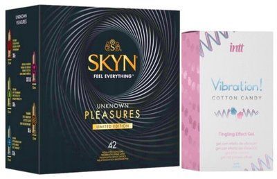 Набор из SKYN Pleasures (42 шт) + Жидкий вибратор Intt Vibration Cotton Candy (15 мл) SOS10023 фото