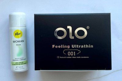 Набір OLO Feeling Ultrathin 001 + Лубрикант на водній основі pjur Woman Aloe 30 мл SOS1965 фото