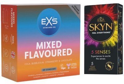 Набор з SKYN 5 Senses + EXS Mixed Flavoured 48 шт SOS7816 фото
