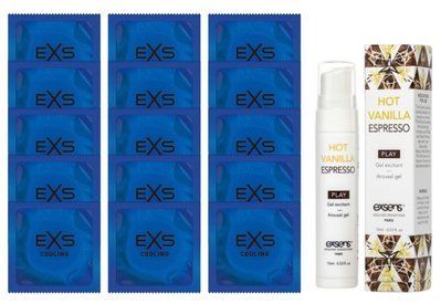 Комплект EXS Cooling 15 шт + EXSENS Kissable Hot Vanilla Espresso SOS14536 фото