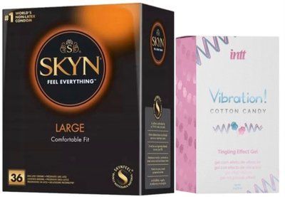 Набор из SKYN Large (36 шт) + Жидкий вибратор Intt Vibration Cotton Candy (15 мл) SOS9923 фото