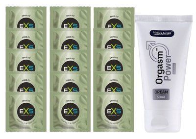Комплект EXS Snug Fit 15 шт + Orgasm Power For Men, 50 мл SOS14887 фото