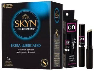 Набор из SKYN Extra Lube (24 шт) + бальзам Sensuva ON Arousal Balm for Her SOS10073 фото
