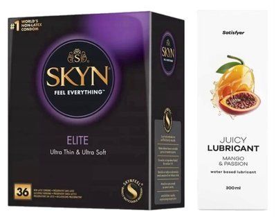 Набор Лубрикант Satisfyer Mango&Passion 300 мл + SKYN Elite 36 шт. SOS12834 фото