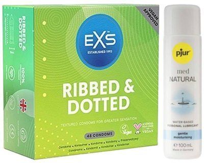 Набір EXS Ribbed & Dotted (48 шт) + pjur MED Natural Glide 100 мл SOS13534 фото