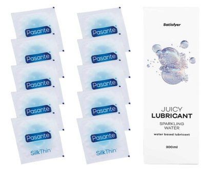 Комплект: Pasante Silk 10 шт. + Лубрикант Satisfyer Juicy Lubricant Sparkling Water 300 мл SOS11532 фото