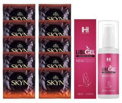Комплект Skyn Warming 10 шт + Sexual Health Series LibiGel Intimate Libido SOS14185 фото