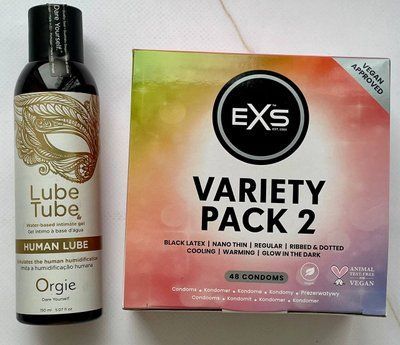 Комплект EXS Mixed Variety Pack 2, 48 шт + Лубрикант HUMAN LUBE Intimate Gel, 150 мл ORGIE SOS3215 фото