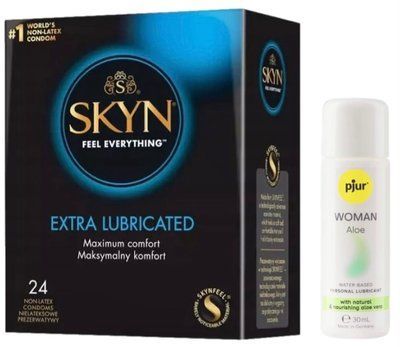 Комплект SKYN Extra Lube 24 шт + pjur Woman Aloe SOS13284 фото