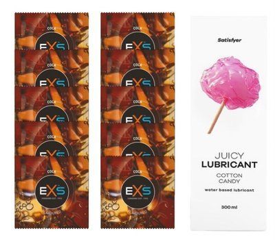 Комплект: EXS CRAZY COLA 10 шт. + Лубрикант Satisfyer Cotton Candy 300 мл SOS11430 фото