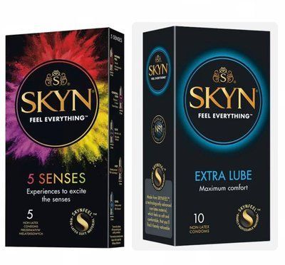 Набір :SKYN 5 Senses та SKYN Extra Lube 10 шт SK101 фото