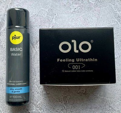 Набір OLO Feeling Ultrathin 001 10 шт - Лубрикант pjur Basic waterbased 100 мл SOS2615 фото