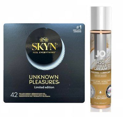 Комплект: SKYN Pleasures 42 шт. + Лубрикант System JO H2O Vanilla Cream SOS11277 фото
