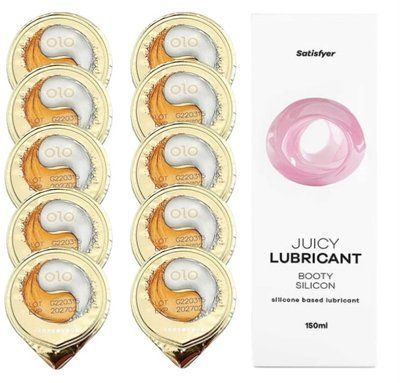 Комплект OLO &ldquo;Лід і Полум&rsquo;я&rdquo; 10 шт. + Лубрикант Satisfyer Juicy Lubricant Booty Silicon 150 мл SOS12534 фото
