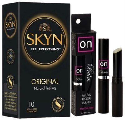 Набор из SKYN Original (10 шт) + бальзам вибратор Sensuva ON Arousal Balm for Her SOS9873 фото