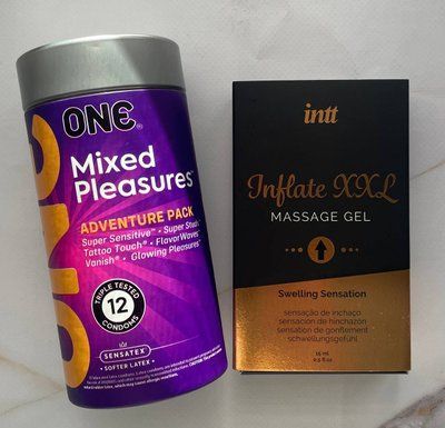 Комплект ONE Mixed Pleasures 12 шт + Гель для стимуляции Intt Inflate XXL (15 мл) SOS2115 фото