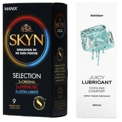 Набор Лубрикант Satisfyer Cooling Comfort 300мл + Skyn ​​Selection 9 шт. SOS12784 фото