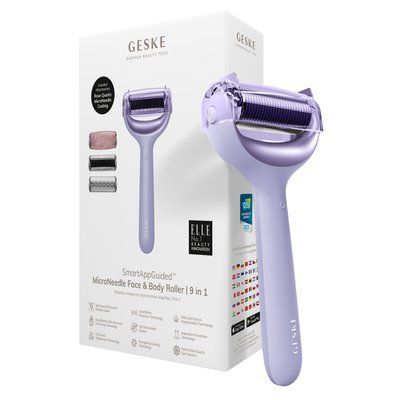 Ролер для голкової мезотерапії обличчя та тіла GESKE MicroNeedle Face&Body Roller 9в1 purple HB0211 фото