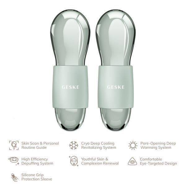 Двойной массажер для глаз GESKE Cool&Warm Duo Eye Massager 7в1 green HB0321 фото